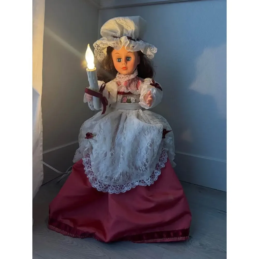Rennco 26” Animated Vintage 80s Victorian Christmas Caroler Doll
